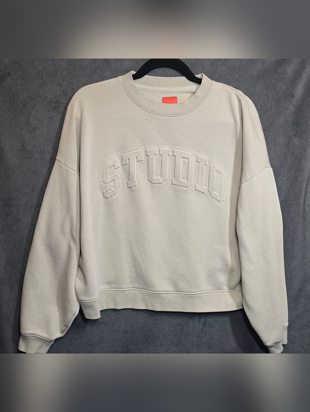 GAP Cream STUDIO Embossed Crewneck Sweater